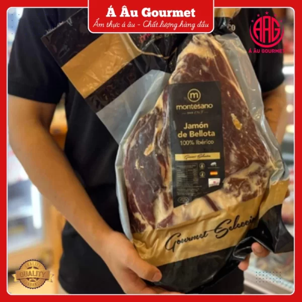 Đùi heo muối Iberico Bellota Montesano không xương thuần chủng 100% 48 tháng KG đùi sau