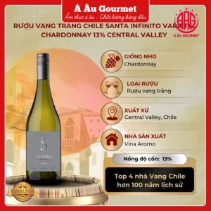 Rượu vang trắng Chile Santa Infinito Varietal Chardonnay 13% Central Valley 2016